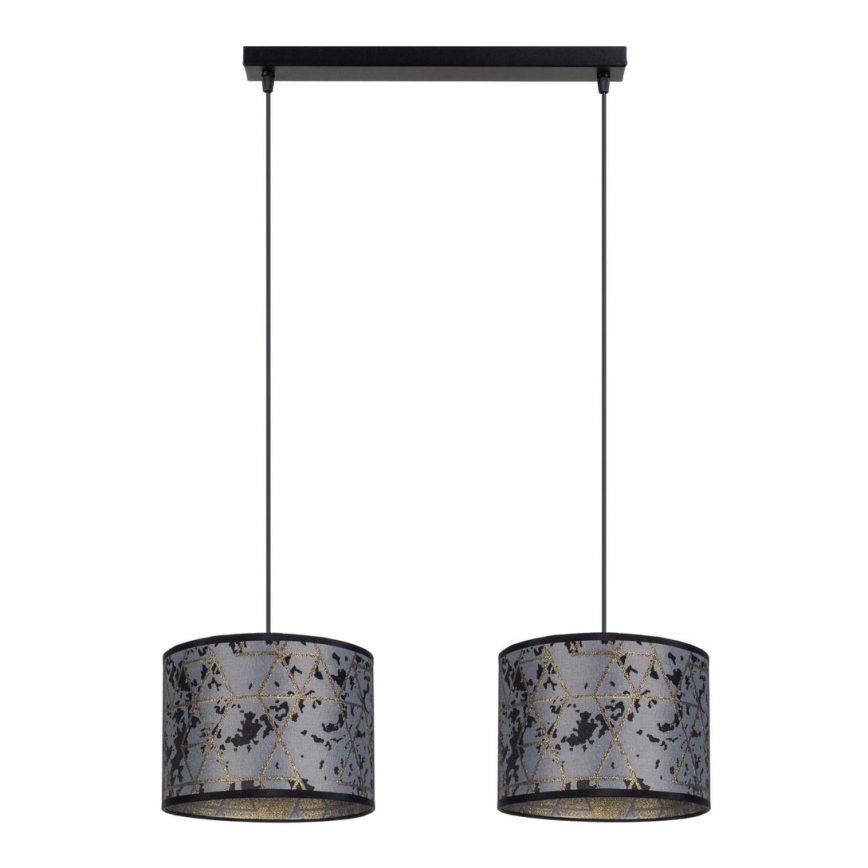 Suspension filaire REZO 2xE27/60W/230V grise