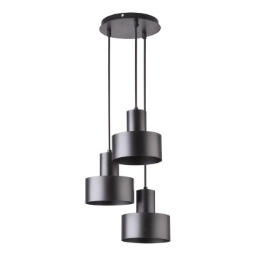 Suspension filaire RIF 3xE27/60W/230V noire