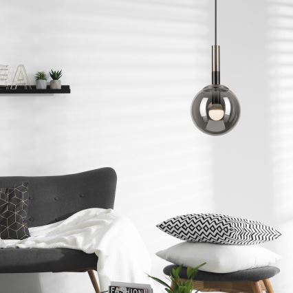 Suspension filaire ROLLO 1xE14/5W/230V chrome mat/fumé