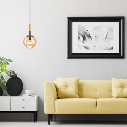 Suspension filaire ROLLO 1xE14/5W/230V doré/fumé beige