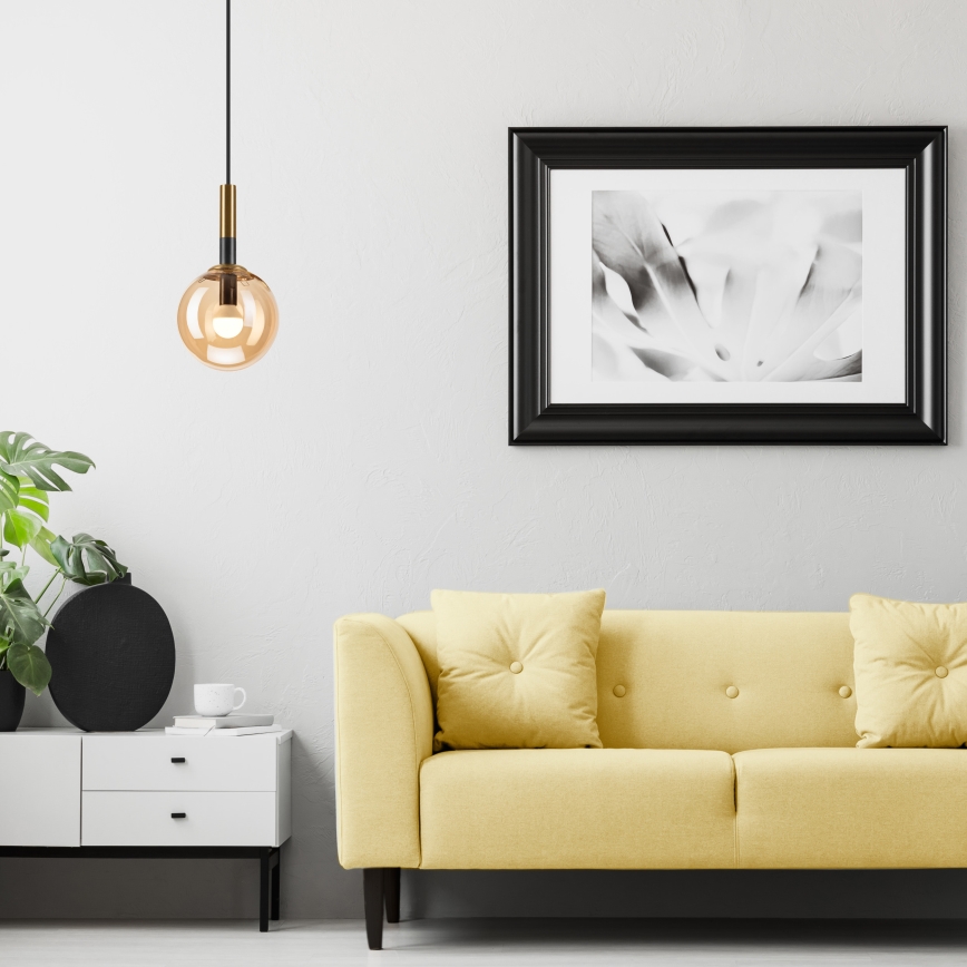 Suspension filaire ROLLO 1xE14/5W/230V doré/fumé beige