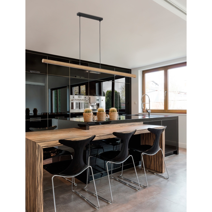 Suspension filaire ROLLO LED/40W/230V bois