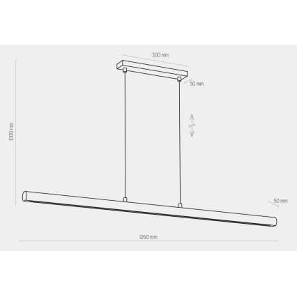 Suspension filaire ROLLO LED/40W/230V bois