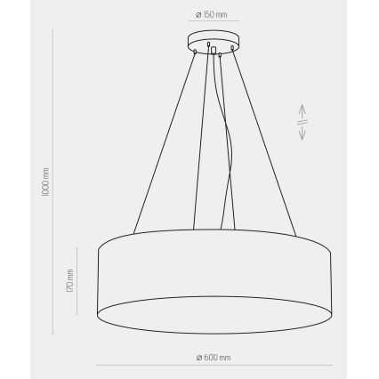 Suspension filaire RONDO 4xE27/15W/230V bleue