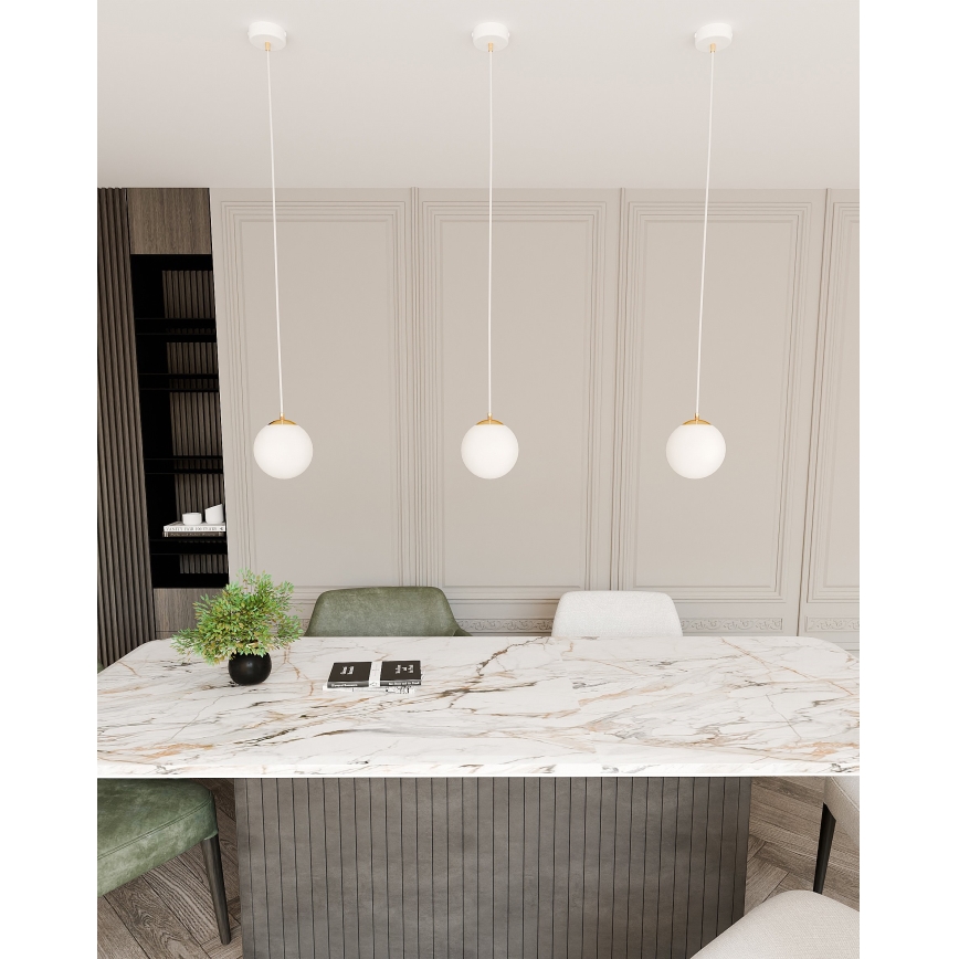 Suspension filaire ROYAL 1xE14/10W/230V d. 14 cm blanc