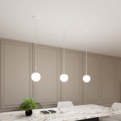 Suspension filaire ROYAL 1xE14/10W/230V d. 14 cm blanc