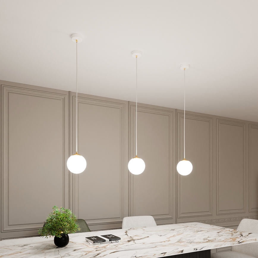 Suspension filaire ROYAL 1xE14/10W/230V d. 14 cm blanc