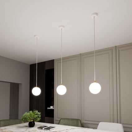 Suspension filaire ROYAL 1xE14/10W/230V d. 14 cm blanc