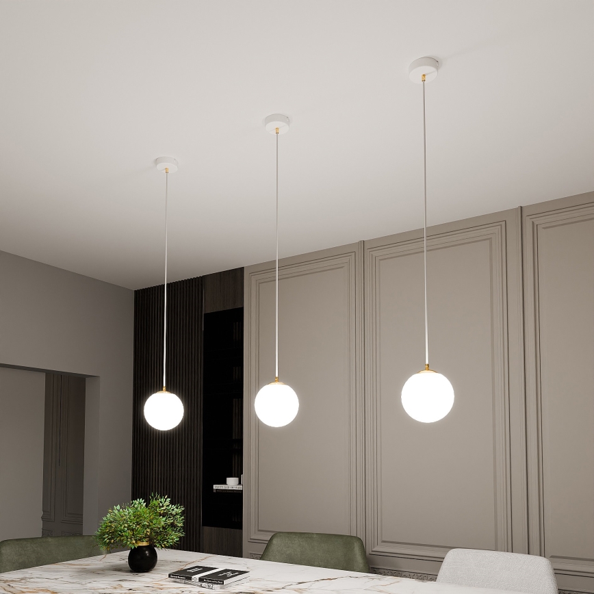 Suspension filaire ROYAL 1xE14/10W/230V d. 14 cm blanc