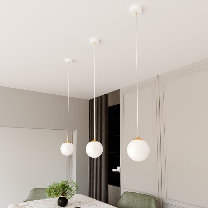 Suspension filaire ROYAL 1xE14/10W/230V d. 14 cm blanc