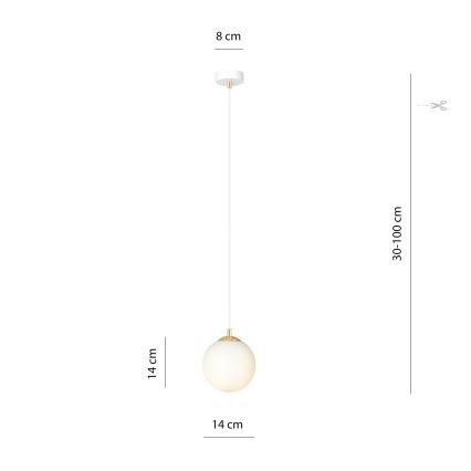 Suspension filaire ROYAL 1xE14/10W/230V d. 14 cm blanc