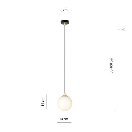 Suspension filaire ROYAL 1xE14/10W/230V d. 14 cm noir