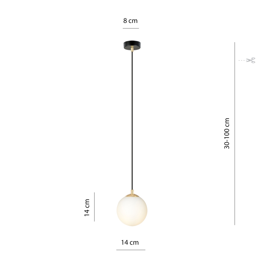 Suspension filaire ROYAL 1xE14/10W/230V d. 14 cm noir