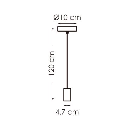 Suspension filaire SAGA 1xE27/40W/230V gris