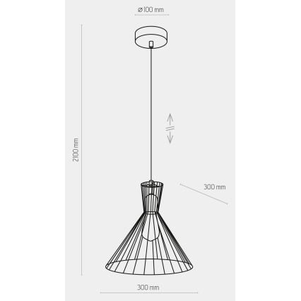 Suspension filaire SAHARA 1xE27/60W/230V