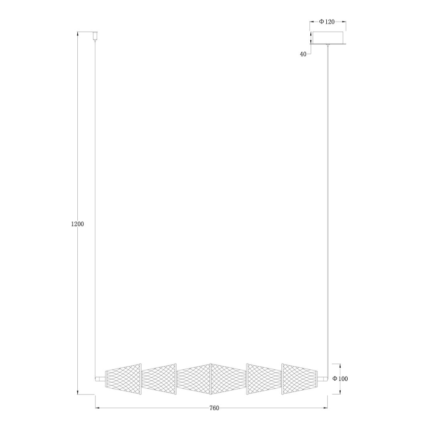 Suspension filaire SANSA LED/11W/230V doré/transparent