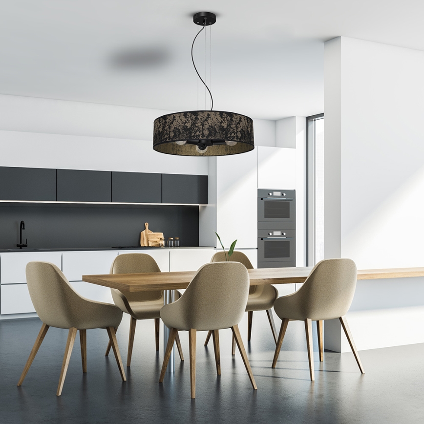 Suspension filaire SATINO 3xE27/60W/230V dorée