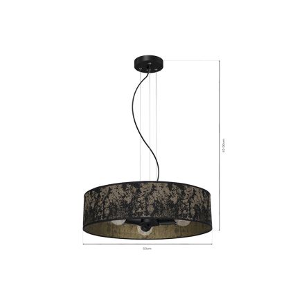 Suspension filaire SATINO 3xE27/60W/230V dorée