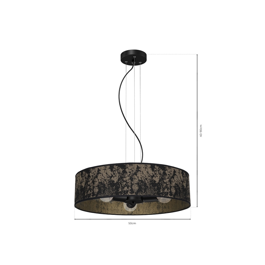 Suspension filaire SATINO 3xE27/60W/230V dorée