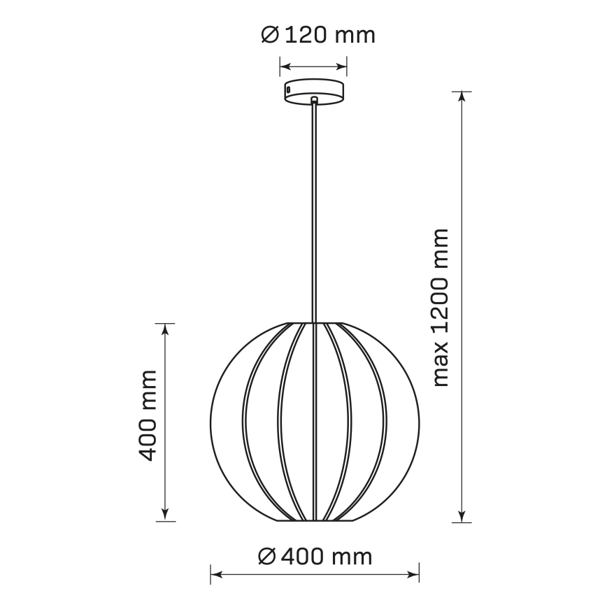 Suspension filaire SENSAI 1xE27/20W/230V d. 40 cm noir