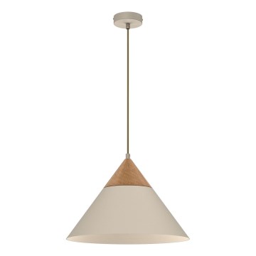 Suspension filaire SINGLE 1xE27/15W/230V beige/hêtre