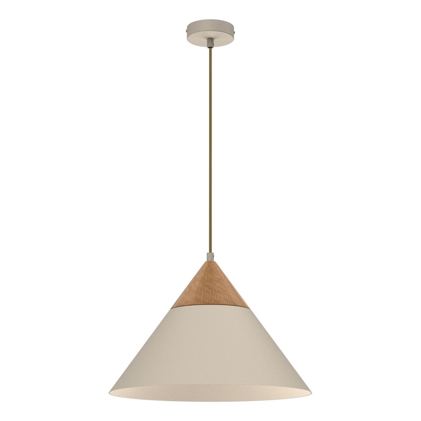 Suspension filaire SINGLE 1xE27/15W/230V beige/hêtre