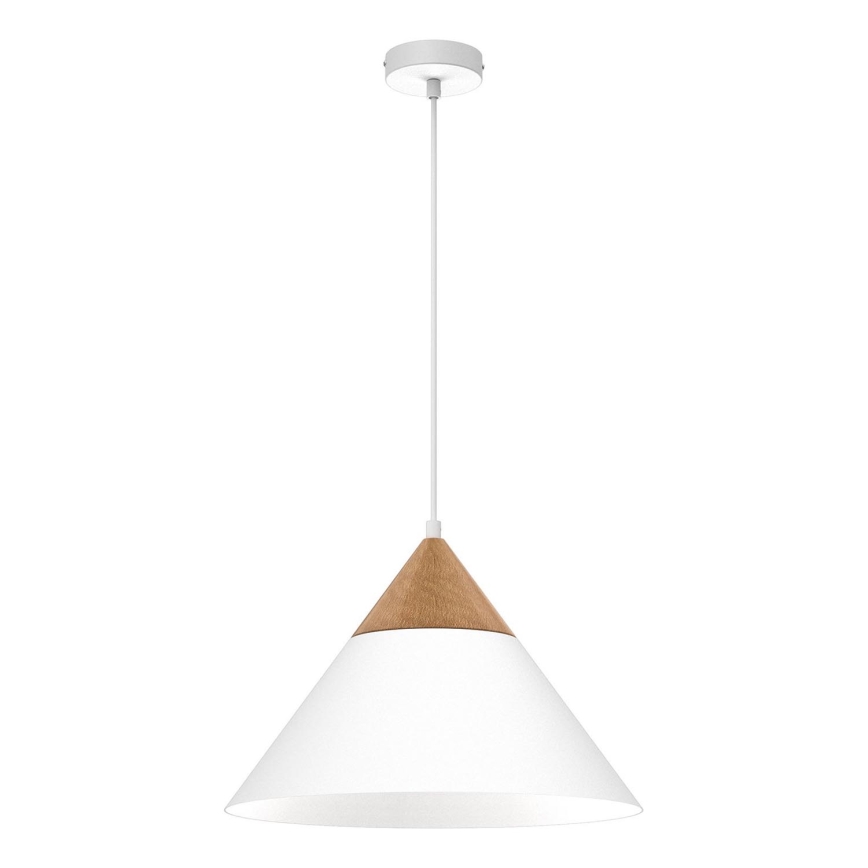 Suspension filaire SINGLE 1xE27/15W/230V blanc/hêtre