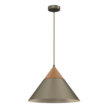 Suspension filaire SINGLE 1xE27/15W/230V laiton/hêtre