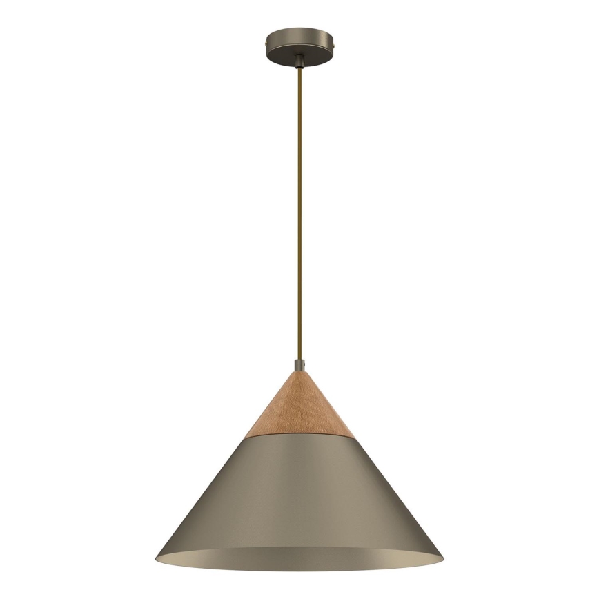 Suspension filaire SINGLE 1xE27/15W/230V laiton/hêtre