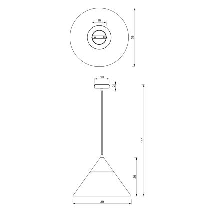 Suspension filaire SINGLE 1xE27/15W/230V laiton/hêtre
