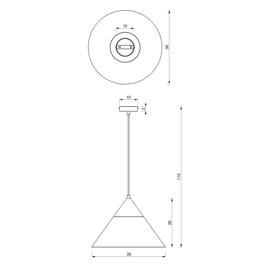 Suspension filaire SINGLE 1xE27/15W/230V laiton/hêtre