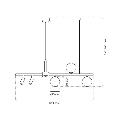 Suspension filaire SIRIO 5xG9/25W/230V noir