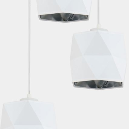 Suspension filaire SIRO 3xE27/15W/230V blanche/argentée