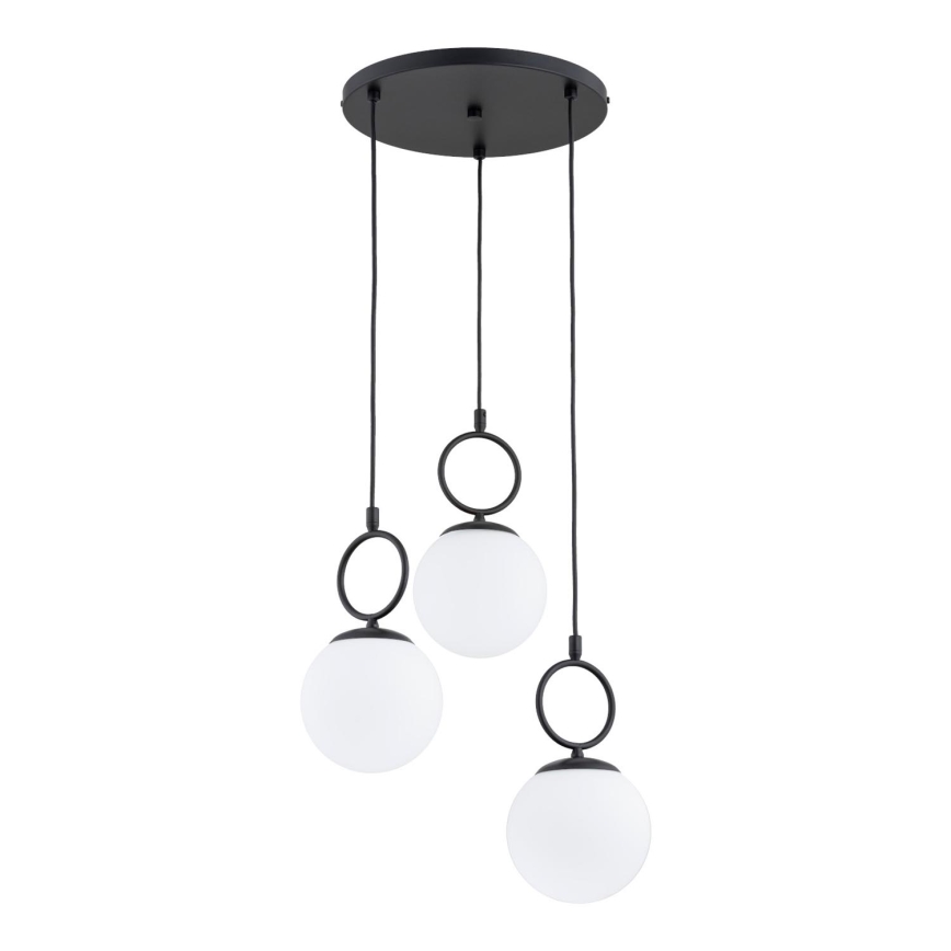 Suspension filaire SITRO 3xE14/10W/230V noir/blanc