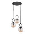 Suspension filaire SITRO 3xE14/10W/230V noir/fumé beige