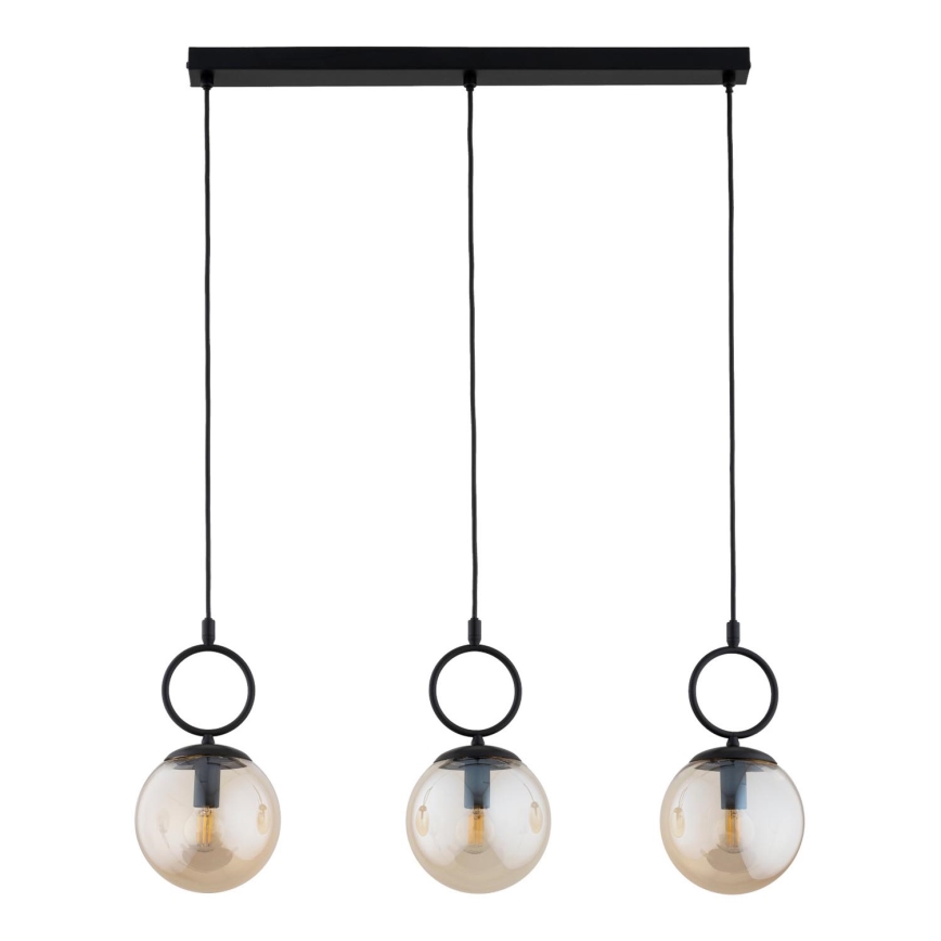 Suspension filaire SITRO 3xE14/10W/230V noir/fumé beige