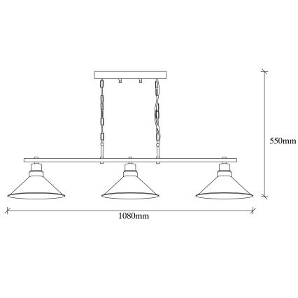 Suspension filaire SIVANI 3xE27/100W/230V