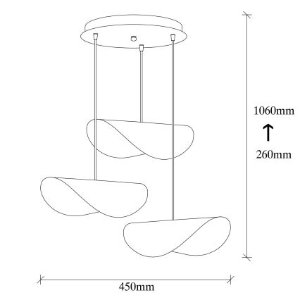 Suspension filaire SIVANI 3xE27/100W/230V