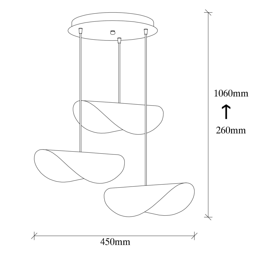 Suspension filaire SIVANI 3xE27/100W/230V