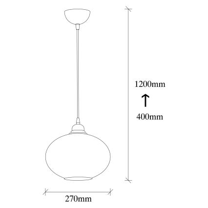 Suspension filaire SMOKED 1xE27/40W/230V