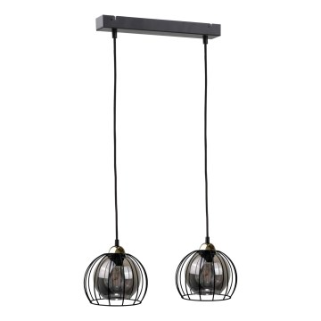 Suspension filaire SOLO BLACK 2xE27/60W/230V noir/doré