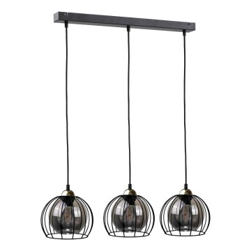 Suspension filaire SOLO BLACK 3xE27/60W/230V noir/doré