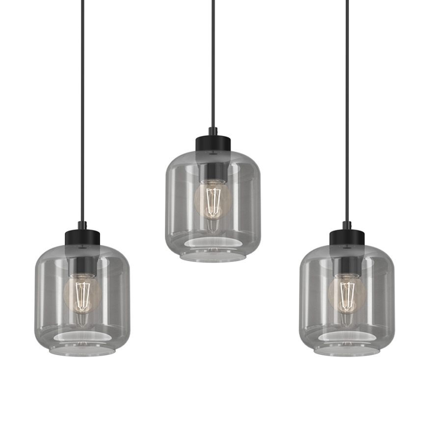 Suspension filaire SOMBRA 3xE27/60W/230V gris