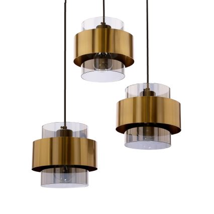 Suspension filaire SPIEGA 3xE27/60W/230V doré/noir