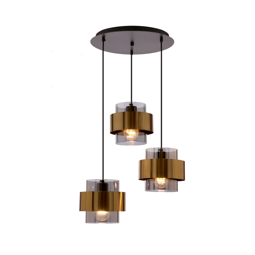 Suspension filaire SPIEGA 3xE27/60W/230V doré/noir