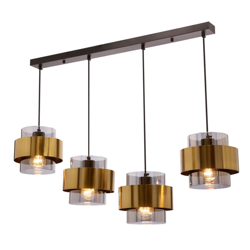 Suspension filaire SPIEGA 4xE27/60W/230V doré/noir