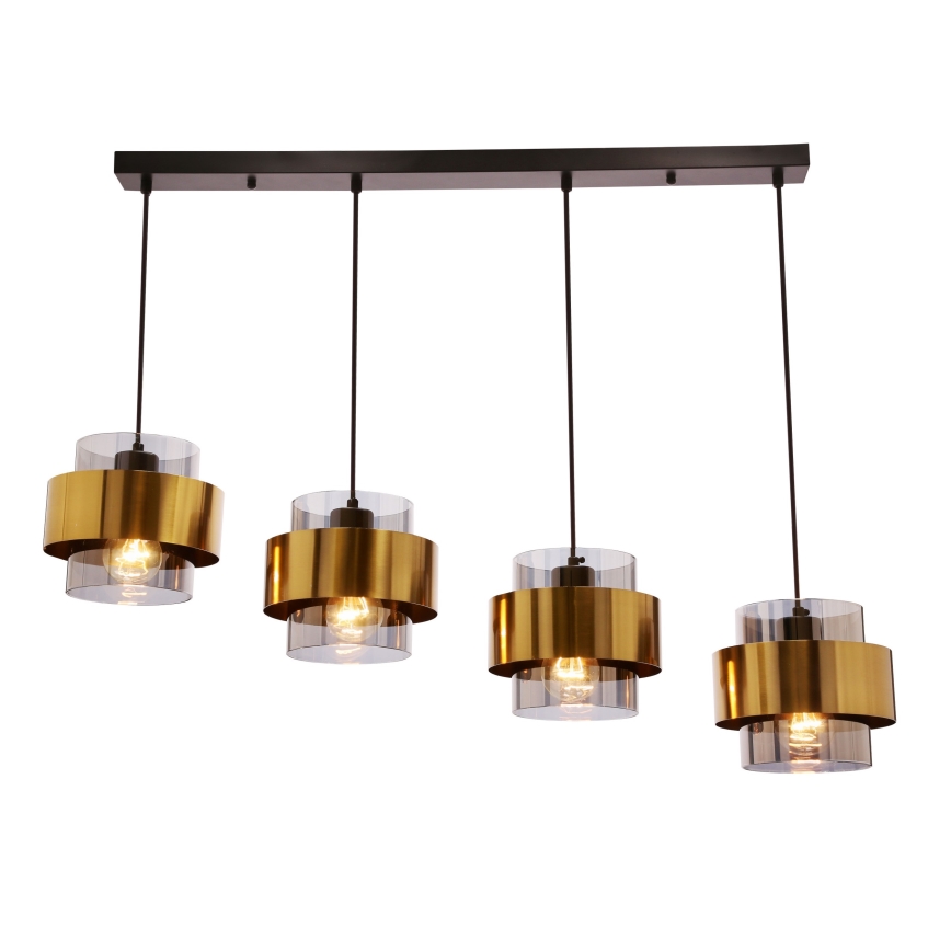 Suspension filaire SPIEGA 4xE27/60W/230V doré/noir