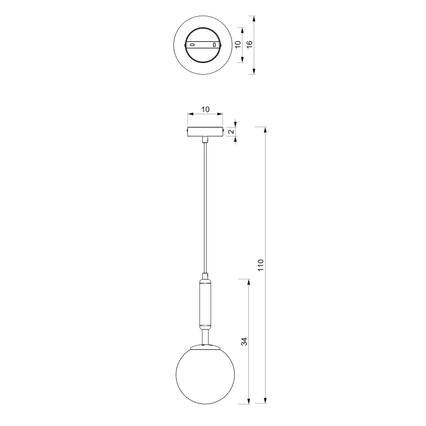 Suspension filaire SPIRA 1xE14/15W/230V noir