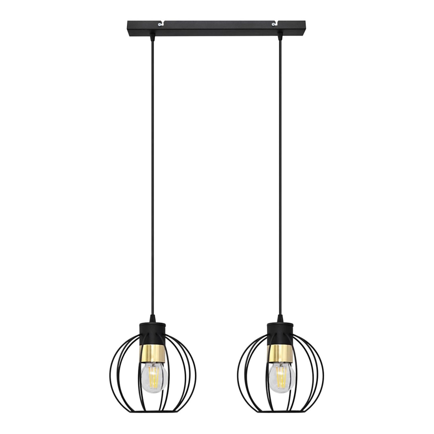 Suspension filaire STARLIGHT 2xE27/15W/230V noir/doré