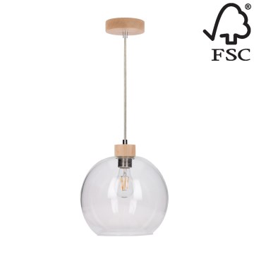 Suspension filaire SVEA 1xE27/60W/230V bouleau - certifié FSC